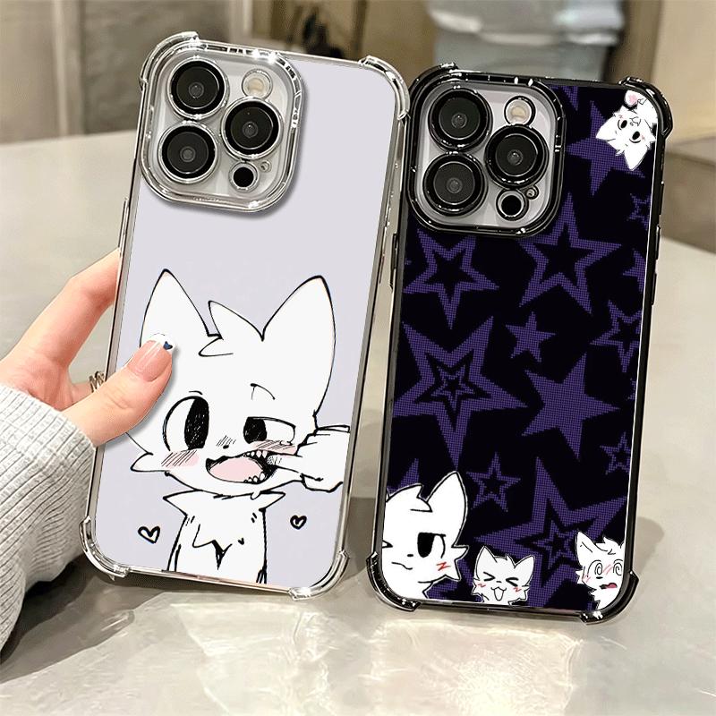 Cute B-Boykisser Catoon Plating Phone Case For Iphone 16 17 Pro Max Air 16E 14 15 Plus 12 13 Mini Anti-Fall Airabag Cover