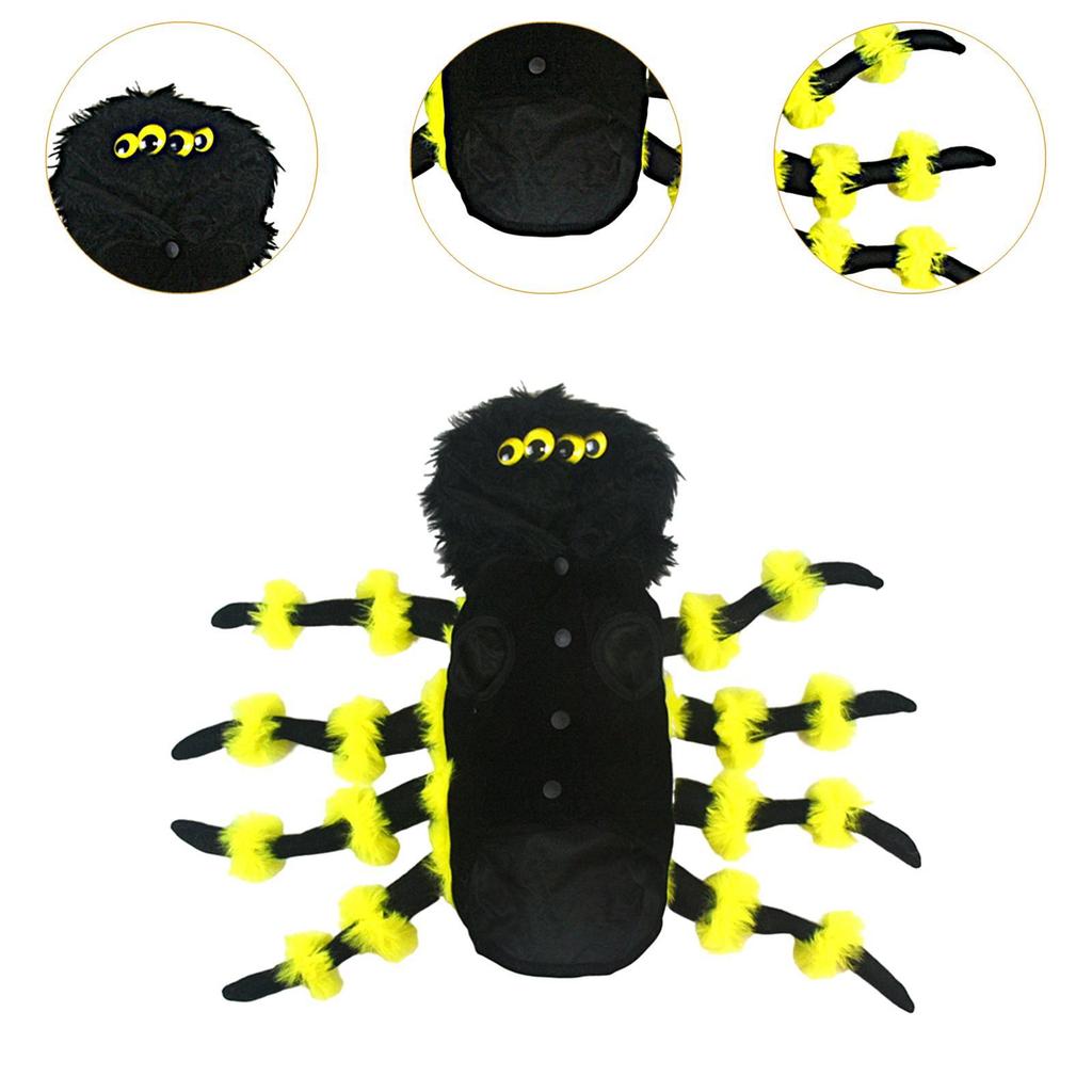 Dog Cat Spider Costume Movable Eyeballs Spider Pets Outfit Accessory Pet Costume