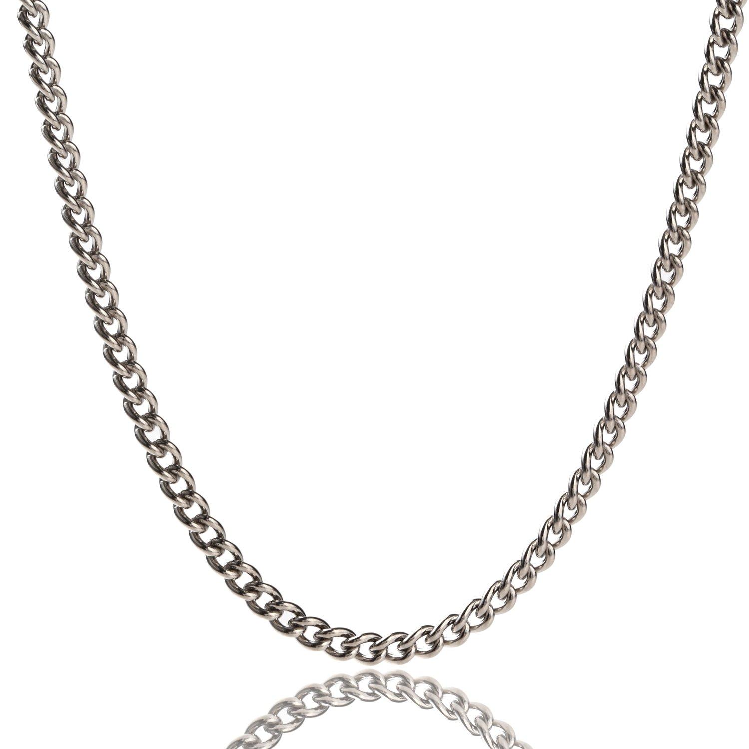 

[Три Б] Ожерелье из чистого титана с панцирной цепочкой, ширина 3,4 мм (50см)