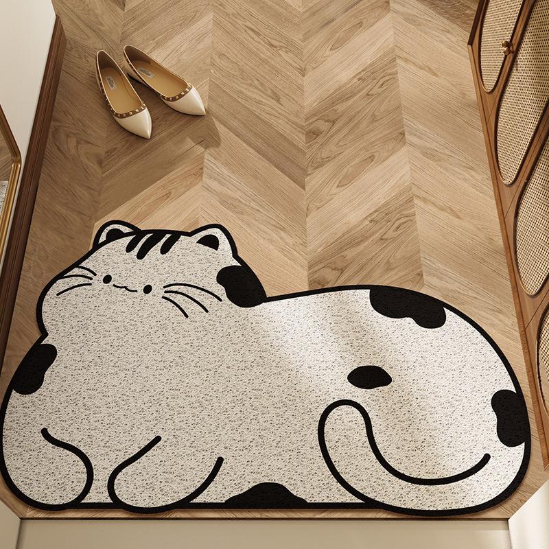 

Anti-slip Animal Pattern Bathroom Rugs Microfiber Large Folding Stone Diatomite Bath Mat 400MMx600MM