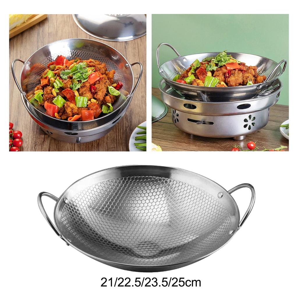Stainless Steel Wok Pan for Home and Restaurant Stir-Frying