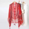 Tassels Sunscreen Scarf Shawl Knot Button National Style Cloak Fashion Cardigan Cape  Outdoor