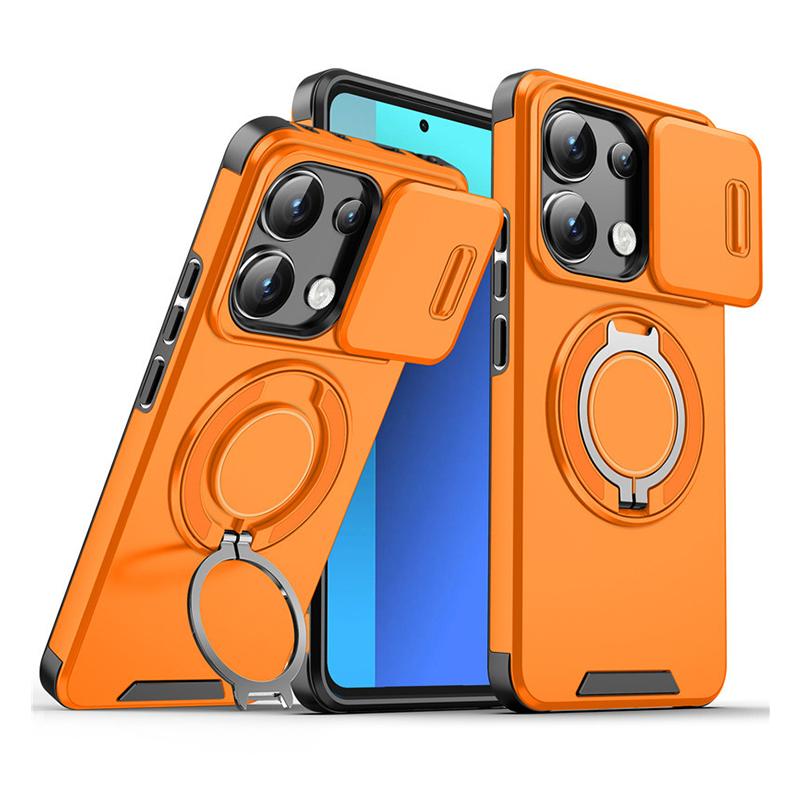 Rotating Folding Stand Matte Case For Xiaomi 14T Magnetic Armor Phone Case For Xiaomi 14T 14 T Pro Slide Camera Protection Cover