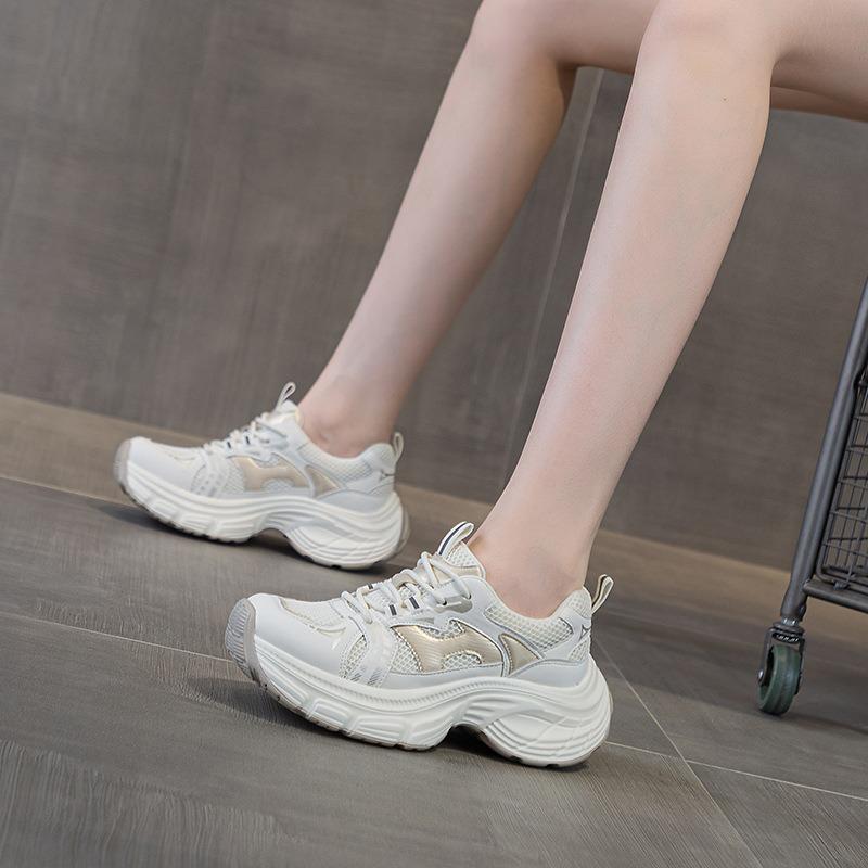 Women's Daddy Shoes Fall Casual Mesh Thick Sole Elevation Running Shoes