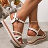 Fashion Summer Bohemian Beach Platform Wedge Sandals for Women Open Toes Woman Slides Adjustable Buckle Strap Women Slippers