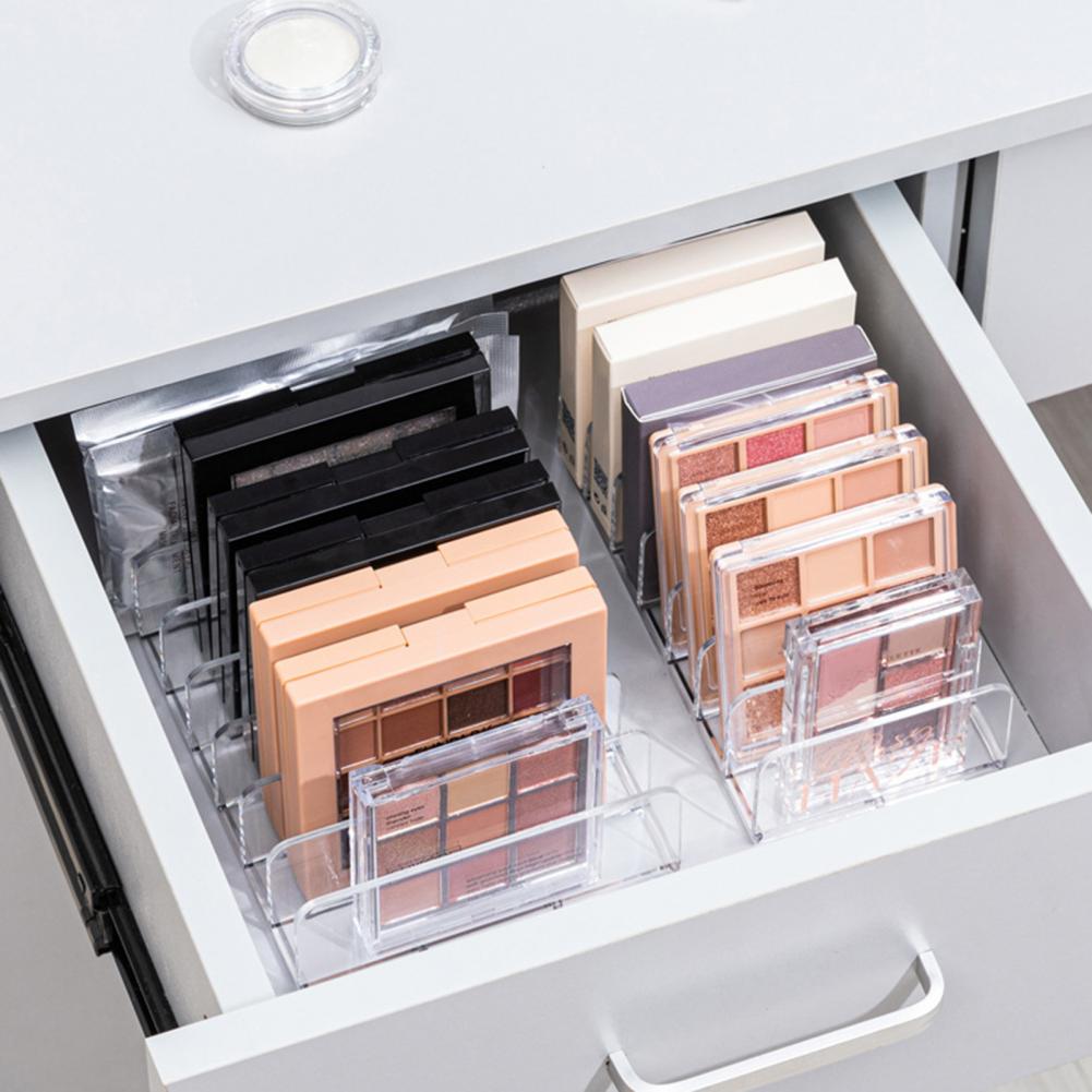 7-grid Cosmetics Storage Rack Transparent Multi-Functional Desktop Holder Skincare Organizer Eye Shadow Plate Storage Sort Box