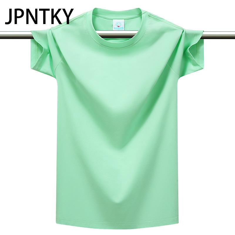 JPNTKY Cotton Short Sleeve T-shirt Men's Fashion Loose Half Sleeve Shirt Printed Compassionate Shirt