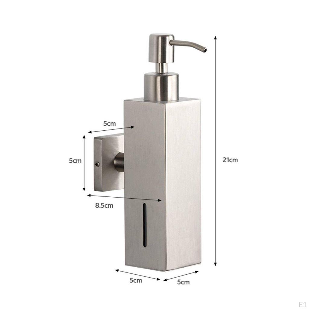 Wall Mounted Soap Dispenser Manual Hand Pump Refillable Shower Gel Container for Hotel, Office,