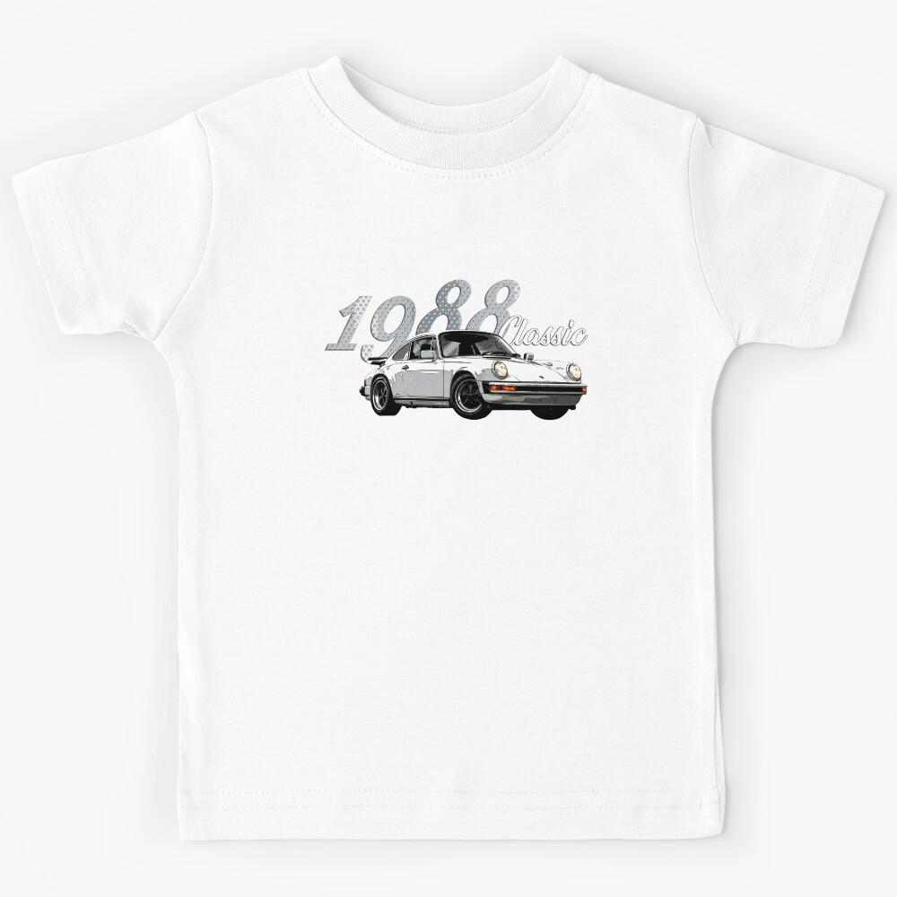 1988 CLASSIC SPORTS CAR, WHITE LUXURY SPORTS CAR, 1980s Kids T-Shirt 130