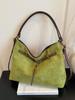 Large Capacity Retro Suede Tote - 2026 Autumn/Winter Portable Commuter Handbag