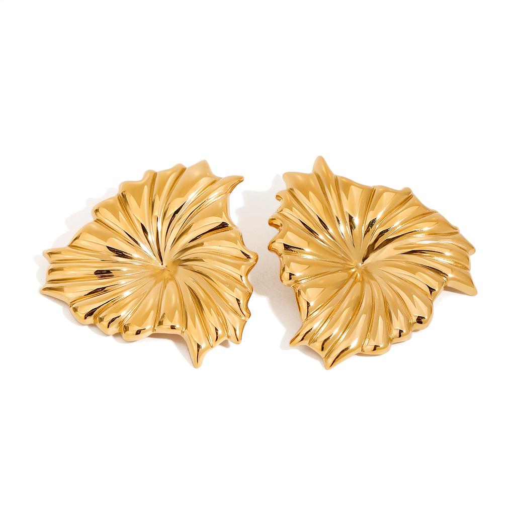 Yori Stainless Steel Floral Earrings for Women 18K Gold Plated Golden Flower Design Hypoallergenic Ear Jewelry 2025