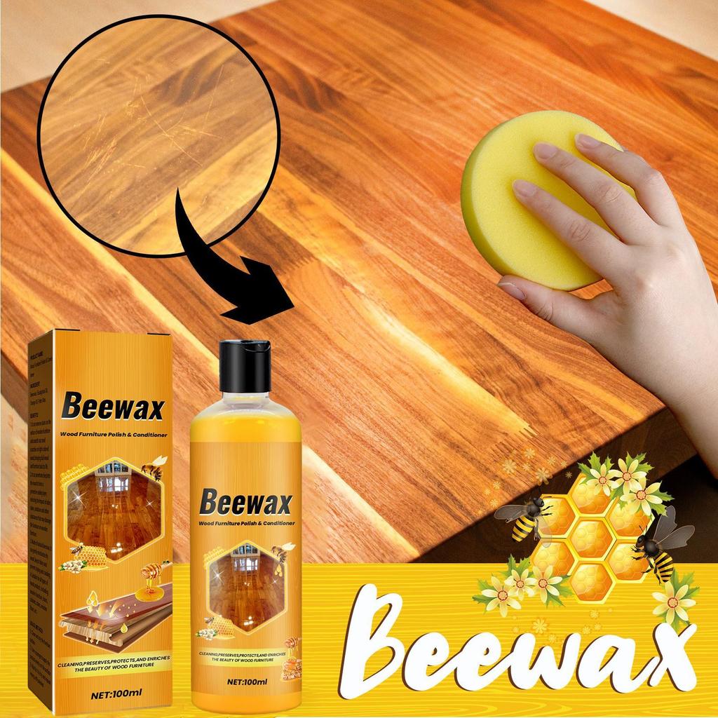 100ml Wosk Pszczeli Polerowanie Mebli Drewnianych Głębokie Czyszczenie Ochrona Podłóg Naprawa Połysku Wodoodporna Delikatna Formuła Kondycjoner do Drewna