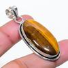 Natural Tiger Eye Gemstone Handmade 925 Sterling Silver Pendant 1.97" AP-15070