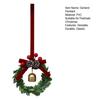 Yousheng Christmas Bell Wreath Hanging Ornament Mini PVC Garland with Red Bow Xmas Tree Decor Window Display Festive Decor