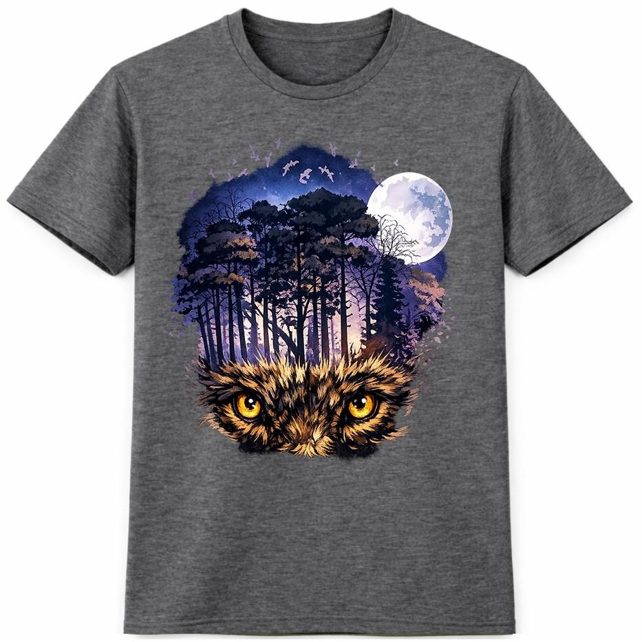 Owl T-Shirt Wildlife Graphic Tee Nature Bird Animal Lover Forest Gift Top