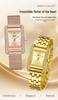 OFNS Elegant Women's Square Dial Watch: Simple Niche Bar Markers, Waterproof, Luxury Diamond Inlaid Quartz.