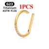 1/10 Stück F136 G23 Titan Nasenpiercing Ring D-Form Scharnier Segment CZ 16G Clicker Knorpel Tragus Helix Ohrringe Körperschmuck