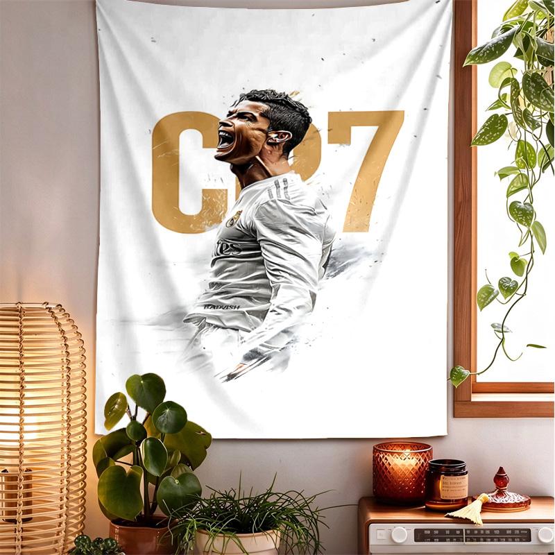 Cr7 Pattern Tapestry Wall Hanging Boho Aesthetic Wall Blanket For Bedroom Living Room Dorm Home Wall Decor 101597