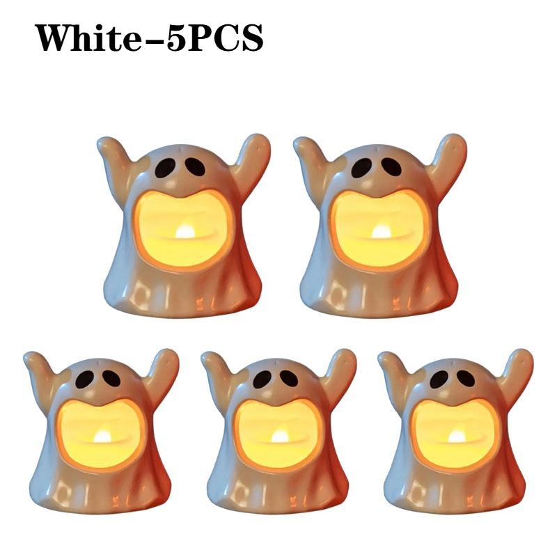 Halloween LED Electronic Candle Light Black White Modern Night Lamp Plastic Decoration for Creepy Atmosphere Halloween Ornament