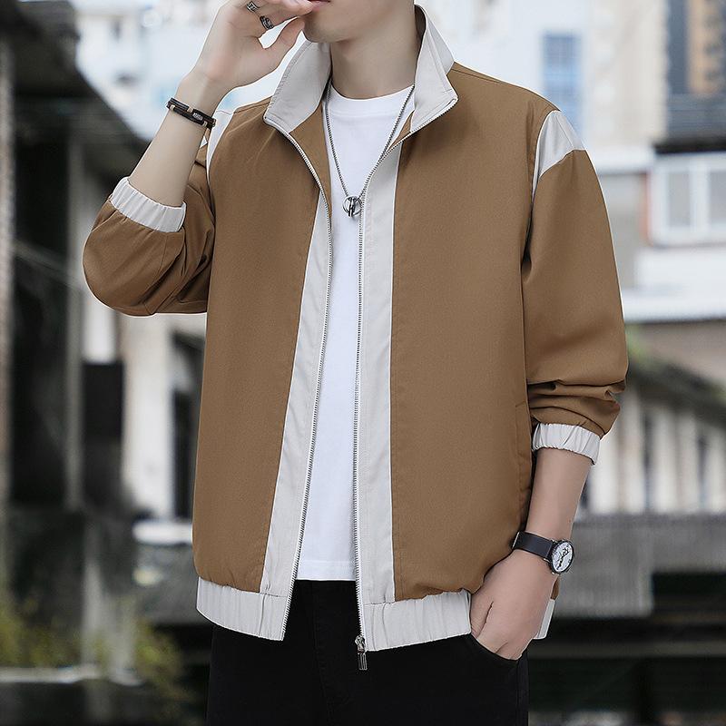 Jacke Herren Herbst Lose Passender Garngefärbter Gürtel Freizeitmantel Jugendmode All-in-One Winddichtes Oberteil