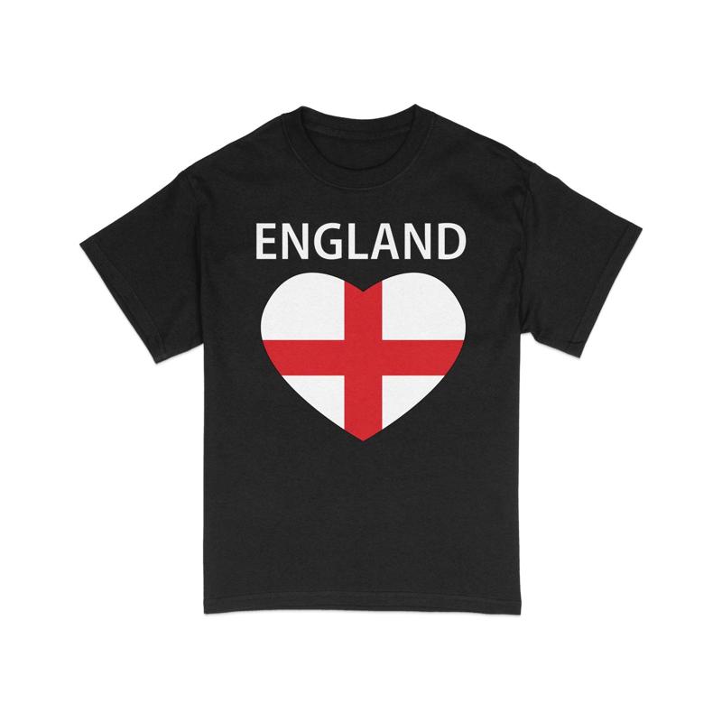 England Heart Flag T Shirt Patriotic English Love Emblem National Pride Casual Uk For Travelers