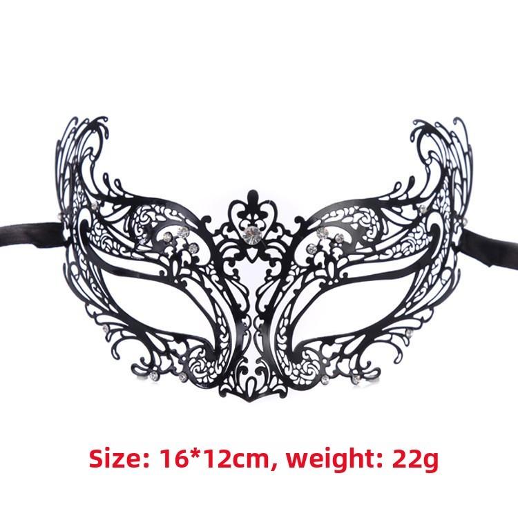 Metal Mask For Adults With Water Drill Decoration For Halloween And Cosplay Parties