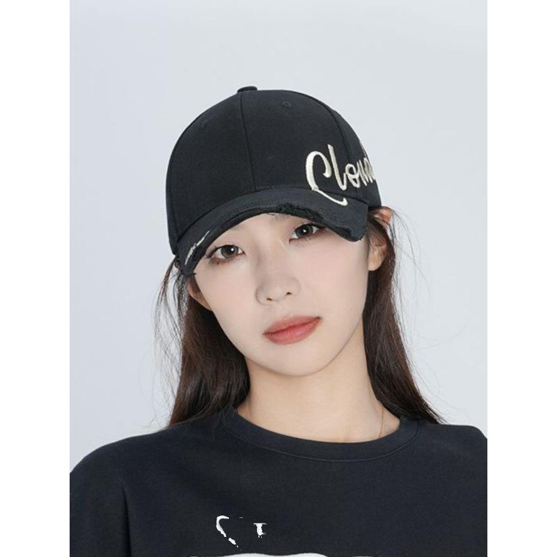 Hard Top Cap Women'S Spring And Summer Letters Big Head Circumference Hat Baseball Cap Sun Hat Men'S Trendy Embroidery
