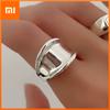 925 Sterling Silver Rings For Women Geometric Fine Jewelry Finger Adjustable Simple Bump Ring For Party Birthday Gift
