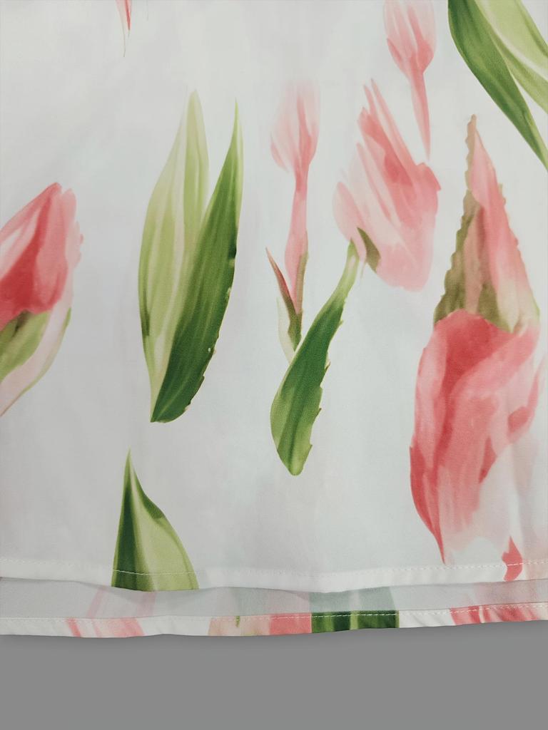 Frühling/Sommer Romantisches Resort-Stil V-Ausschnitt Rückenfreies A-Linien-Kleid - Damen Strandmode