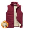 Toamnă și iarnă Plus vestă din catifea pentru bărbați, culoare solidă, cu fermoar, vestă, vestă pentru bărbați, menține căldură, vestă din catifea de miel, M-8XL