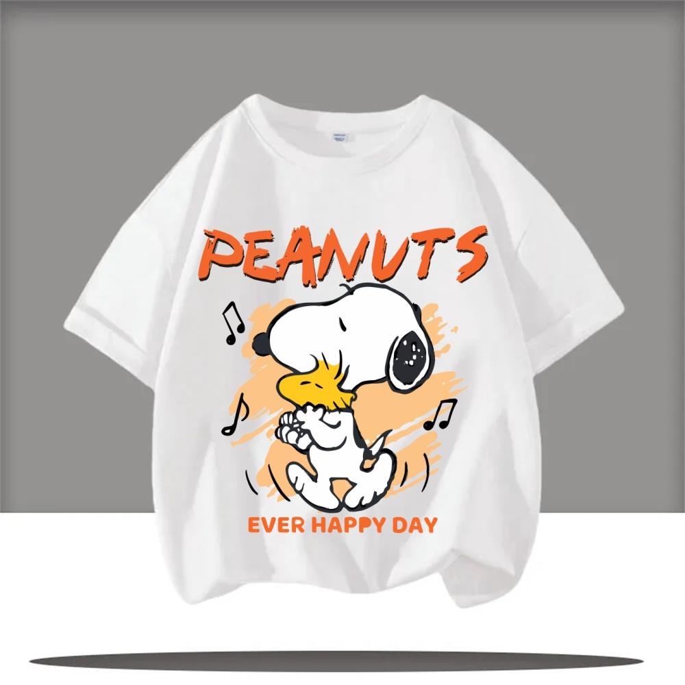 Snoopy Boys and Girls Birthday T-shirt Cartoon Anime Pattern 1-9 Printed T-shirt Children's Summer Cute Top Quick Drying Mesh