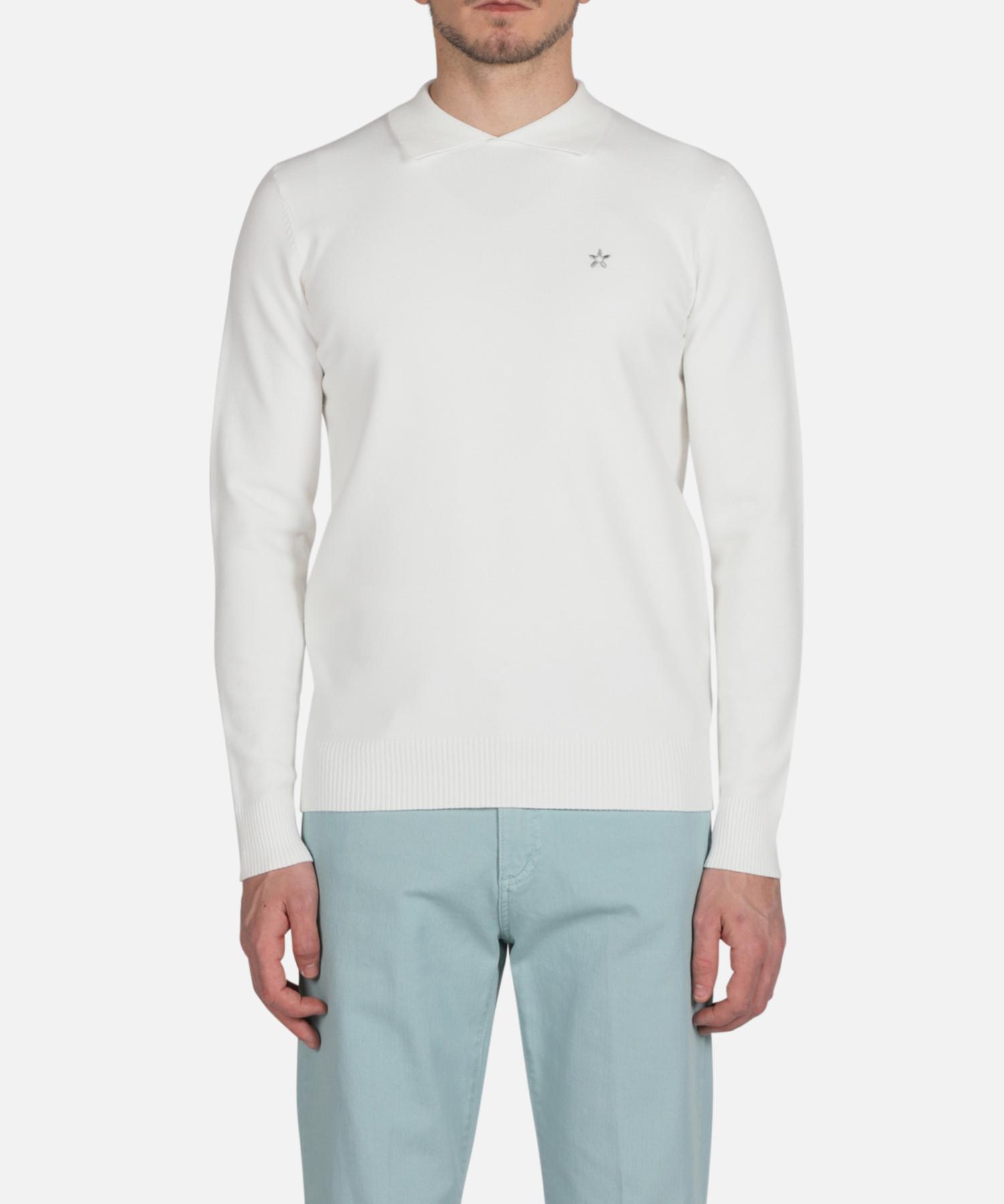 Panicalle Ivory Petal Logo Daily Collar Knit Black/L