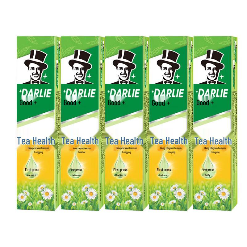 Hawley Darlie Tea Plus Hangzhou Chrysanthemum Longjing Toothpaste 5-Pack with Vinda Tissues