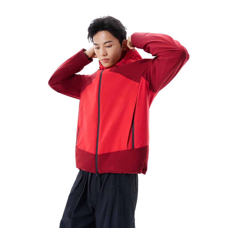 Li Ning Outdoor CF Shell Three In One Detachable Fleece Warm Waterproof Multi-Purpose Sports Jacket Men Jackets Cinnabar-Red Vintage-Red AWBW017-1
