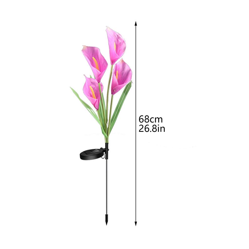 Solar Artificial Calla Lily Garden Stake Light 68cm Waterproof Outdoor Lawn Lamp Color Changing