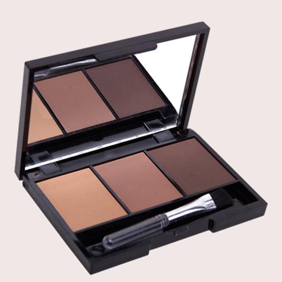 3 Colors Eyebrow Powder with Brush Mirror Long Lasting Sweat-proof Cosmetic