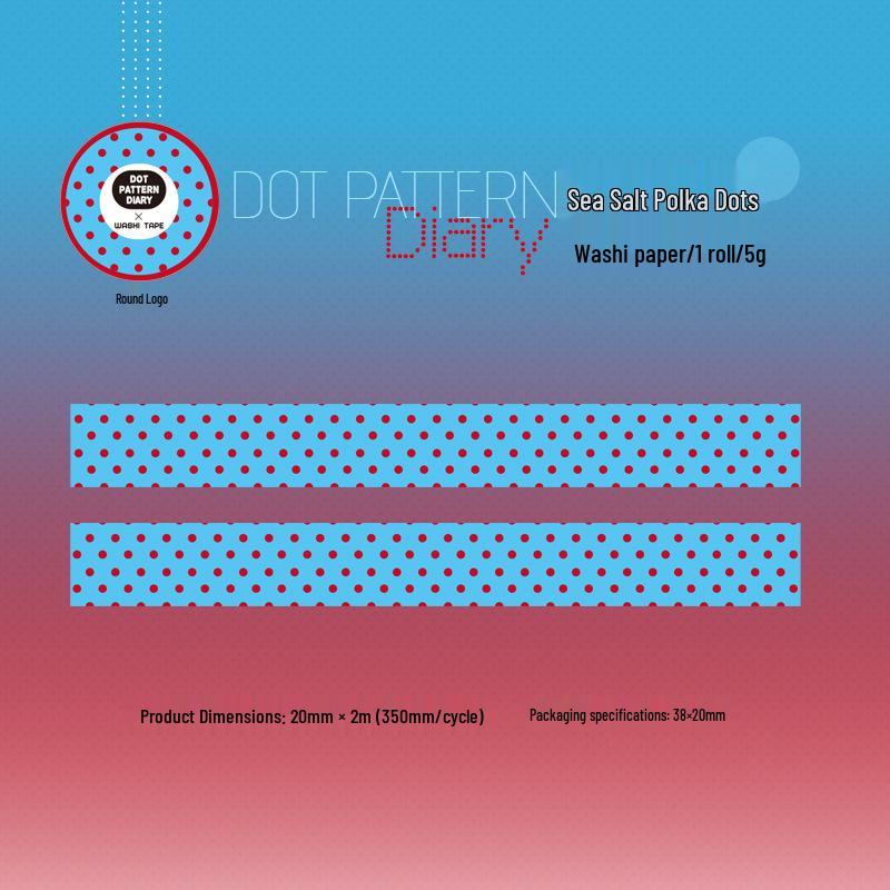 Tomato Sauce Girl Polka Dot Material Tape - 8 Styles, Washi & Paperless Variants