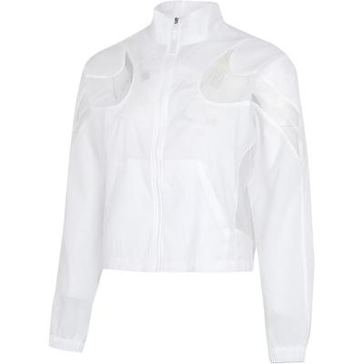 Sports Cardigan Stand Collar Woven Jacket Women Jacket White CZ8285-100