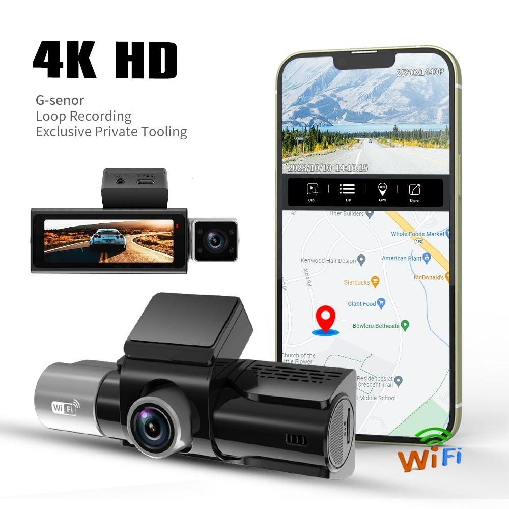 2/3-channel In-car Dashcam, UHD 4K High-definition GPS WiFi Camera, Car DVR Camera