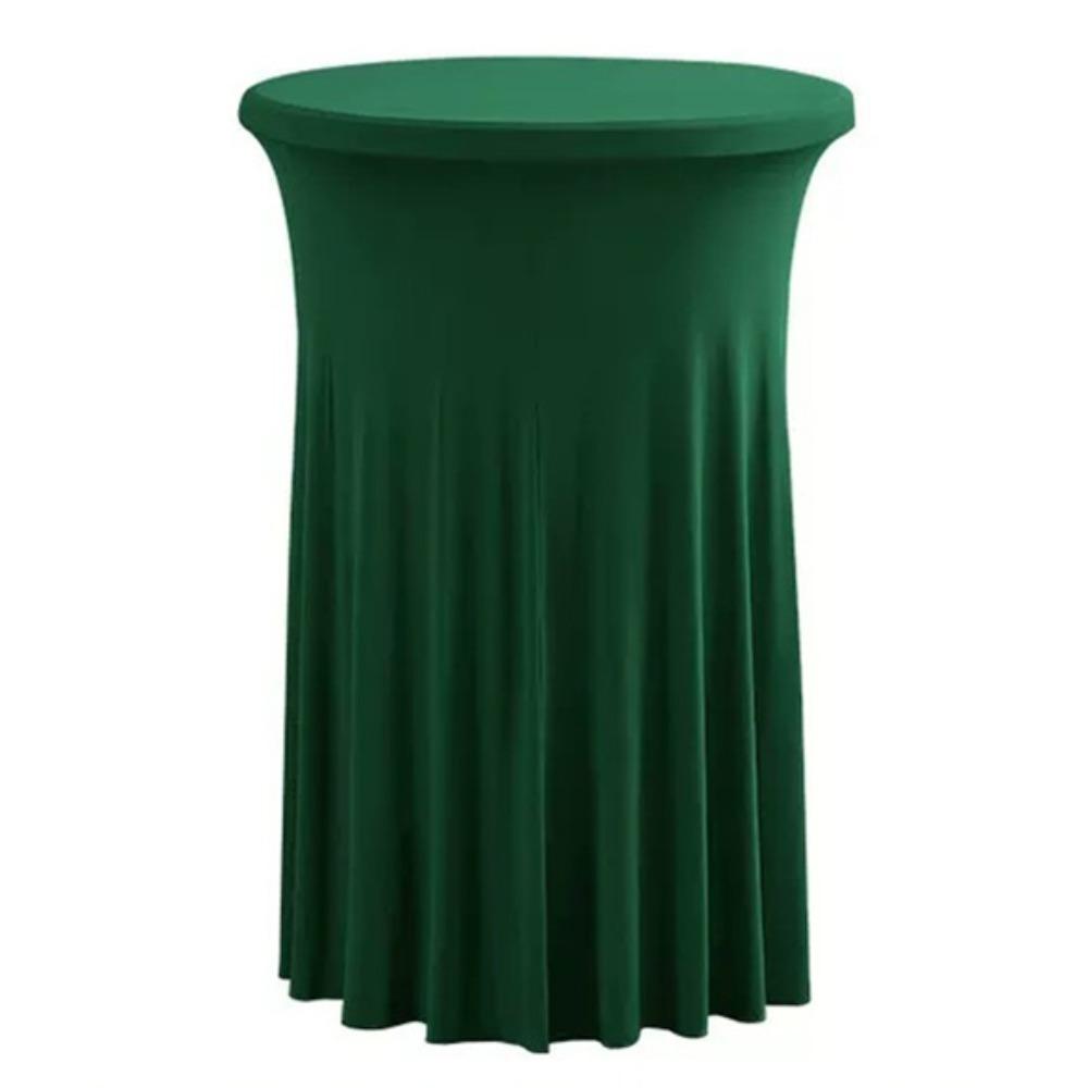 

Solid Color Height Stretch Round Tablecloth Elastic Bar Table Cover Bar Counter Cover Auditorium 23.62x43.31in темно-зелений колір