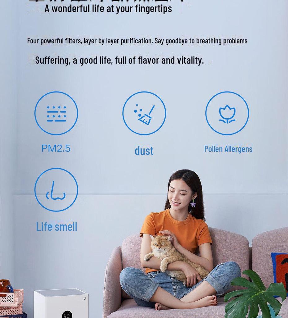 Čistička vzduchu Xiaomi Mijia 4 Lite do ložnice – odstraňuje kouř, formaldehyd a zákal
