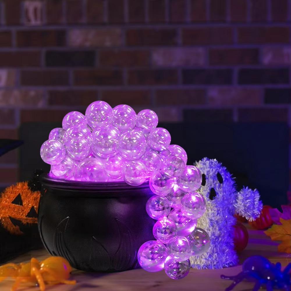 Purple Light Halloween Bubbling Cauldron Decoration Luminous Bubbling Pot Ornament  Bar