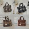 Stylish Plaid Tote Bag With Spacious Design Perfect For Daily Commuting And Work