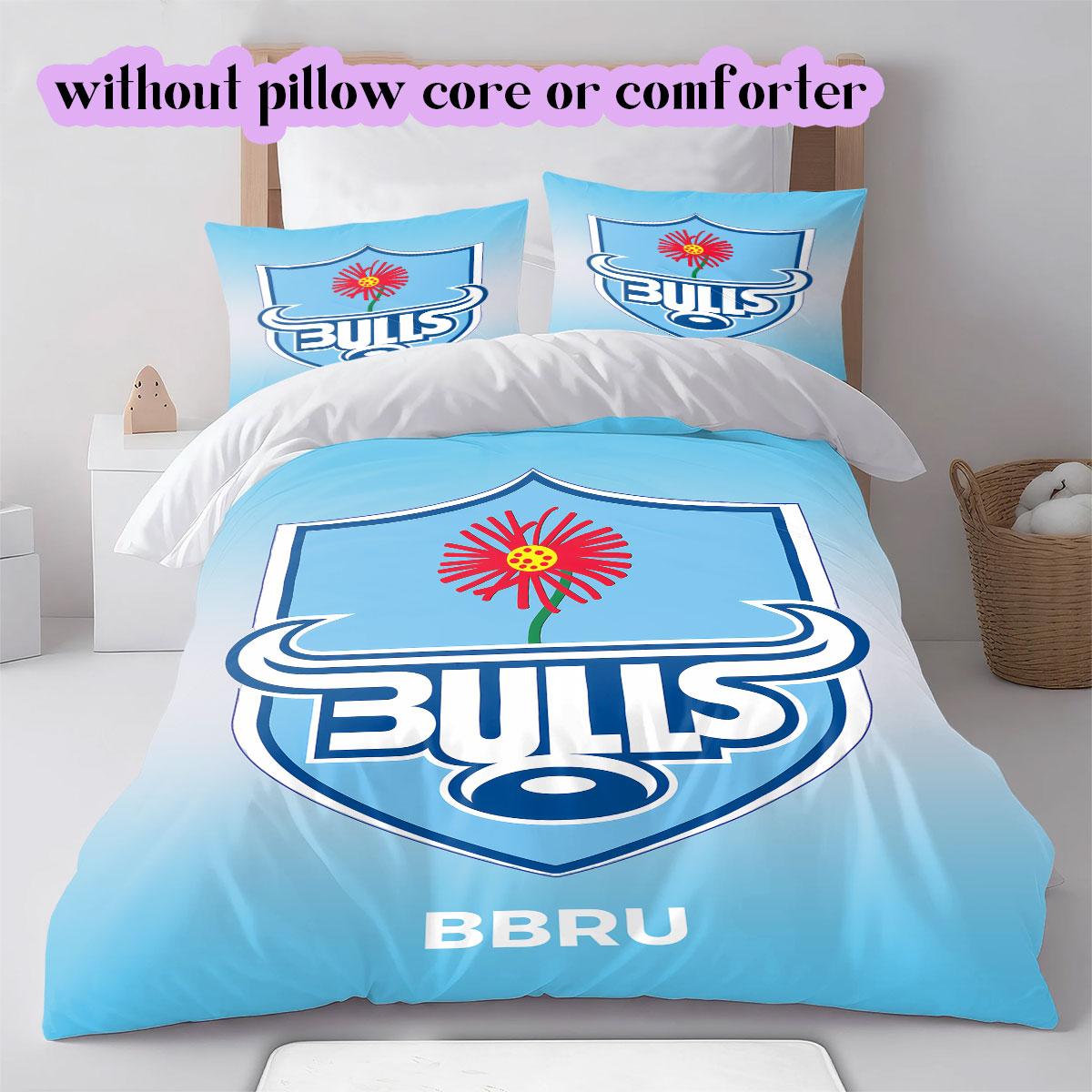 

Rugby Club The Bulls Pattern Bedding,Quilt Set Quilt Cover Pillowcase Home Birthday Gift (1*duvet cover+2*pillowcase,without core) 135x200cm