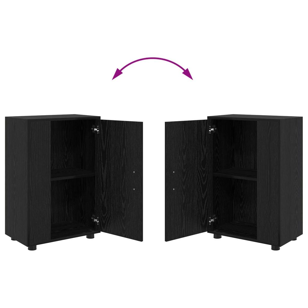 TV Cabinet Set 4 pcs Black Oak Effect Engineered Wood