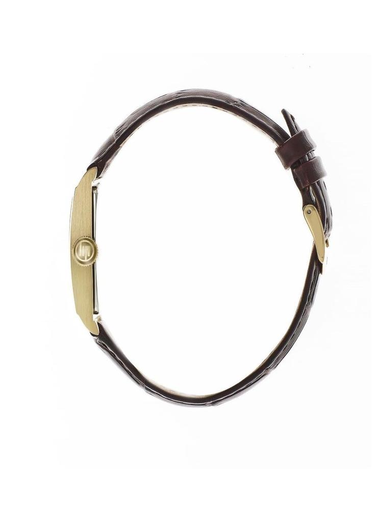 LIP T18 Churchill Gold Krokodilleder Uhr 671006 Unisex Braunes Leder