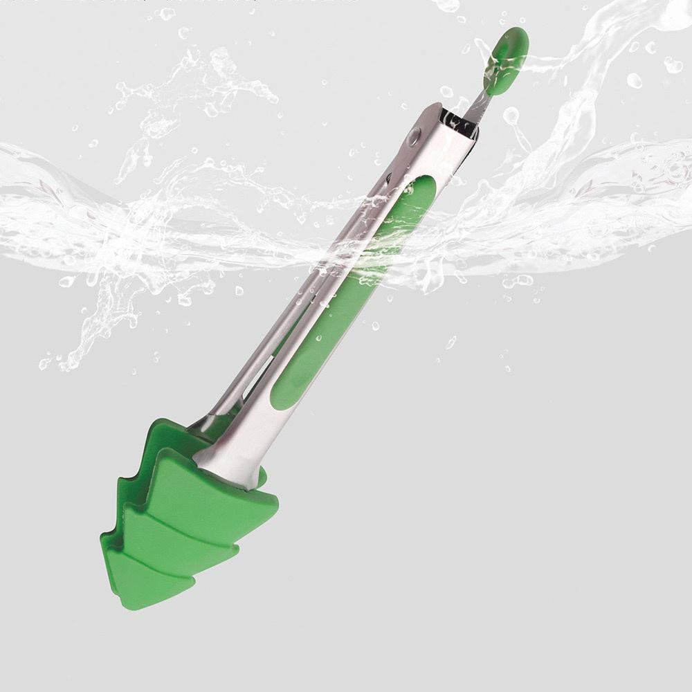 3-Piece Silicone Mini Tongs Set for Christmas, 7-Inch Mini Cooking Tongs, Kids' Holiday Set (Christmas Tree, Snowman, Gingerbrea