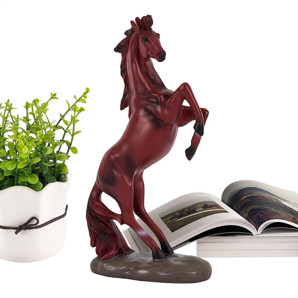 Rote Pferde Statue Ornament 2026 Chinesisches Neujahr Sammlerfigur Feng Shui Harz Rotes Pferd Dekor Reichtum Glück Handwerk