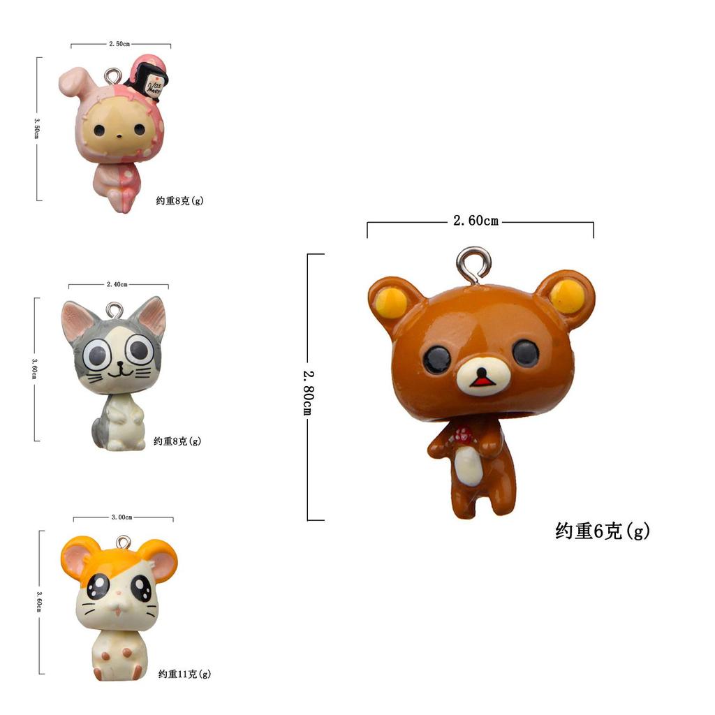 Chis Sweet Home Cat And Pig Resin Keychain Diy Craft Gift For Animal Lovers