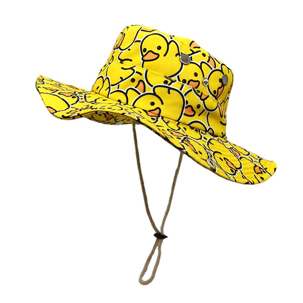 

Панама с принтом желтой утки - Унисекс Весенне-летняя мода Защита от солнца M (56-58cm)